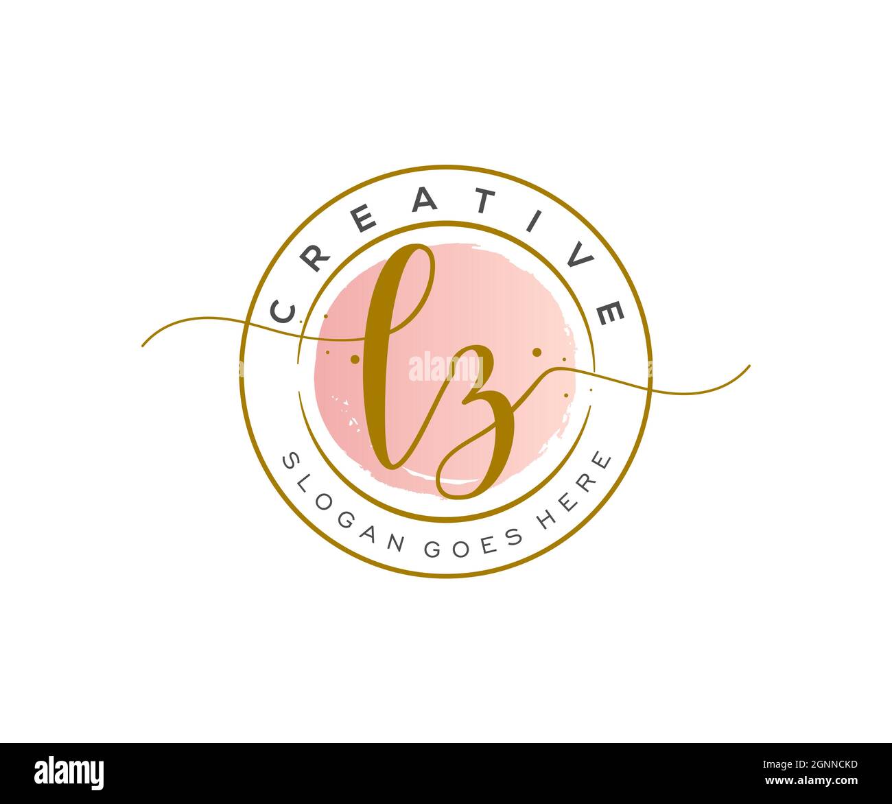 LZ Feminine logo beauty monogram and elegant logo design, handwriting logo of initial signature, wedding, fashion, floral and botanical with creative Stock Vector