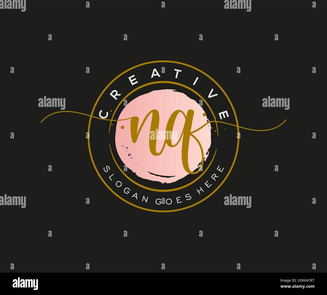 NQ Feminine logo beauty monogram and elegant logo design, handwriting ...