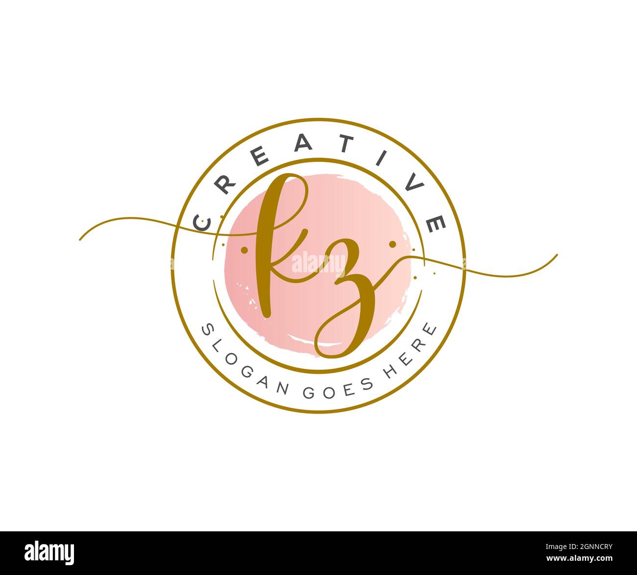 KZ Feminine logo beauty monogram and elegant logo design, handwriting ...