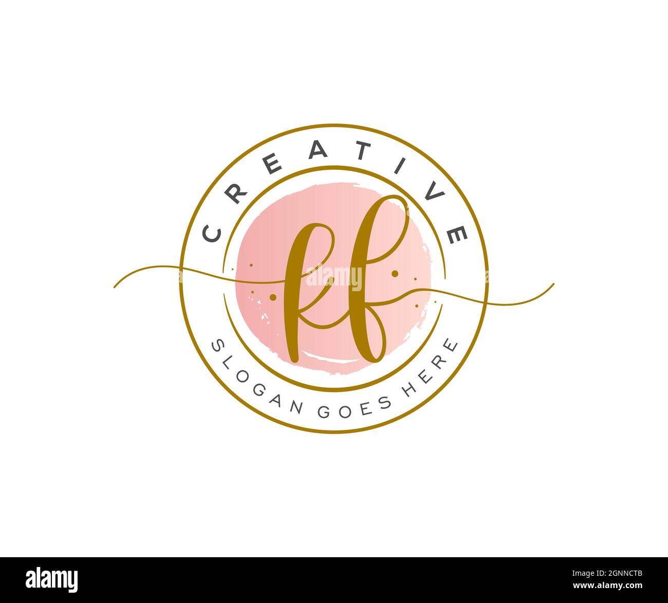 KF Feminine logo beauty monogram and elegant logo design, handwriting ...
