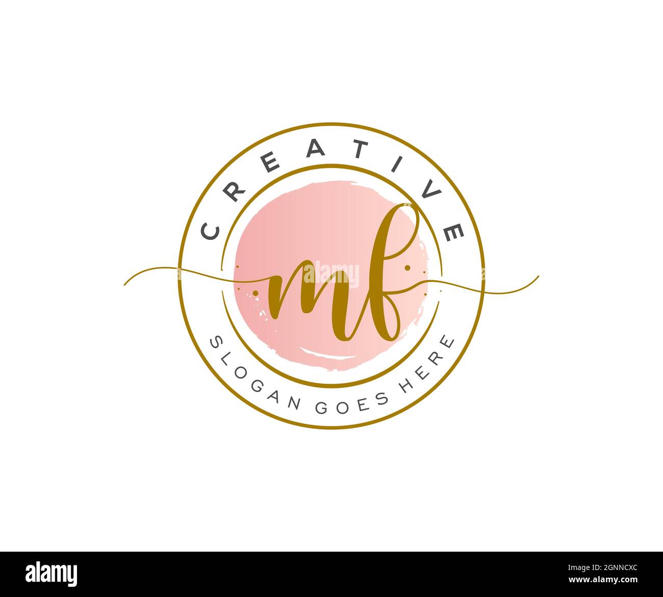 MF Feminine logo beauty monogram and elegant logo design, handwriting ...
