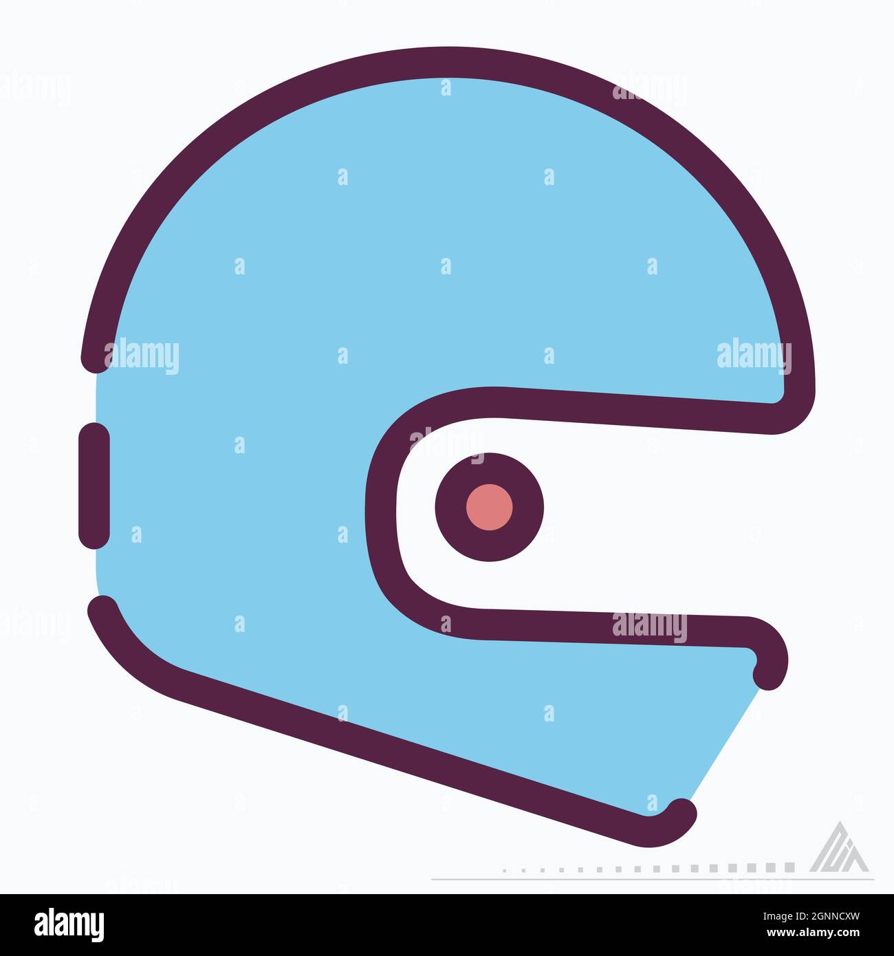 Icon Hockey Helmet - Line Cut Style - Simple illustration, Editable stroke, Design template vector, Good for prints, posters, advertisements, announce Stock Vector