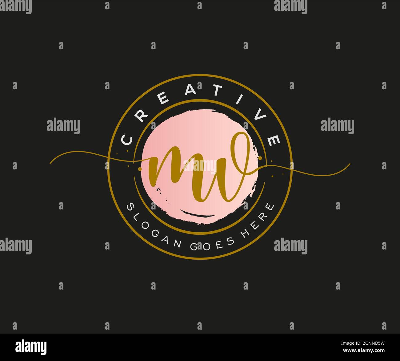 MV Feminine logo beauty monogram and elegant logo design, handwriting ...