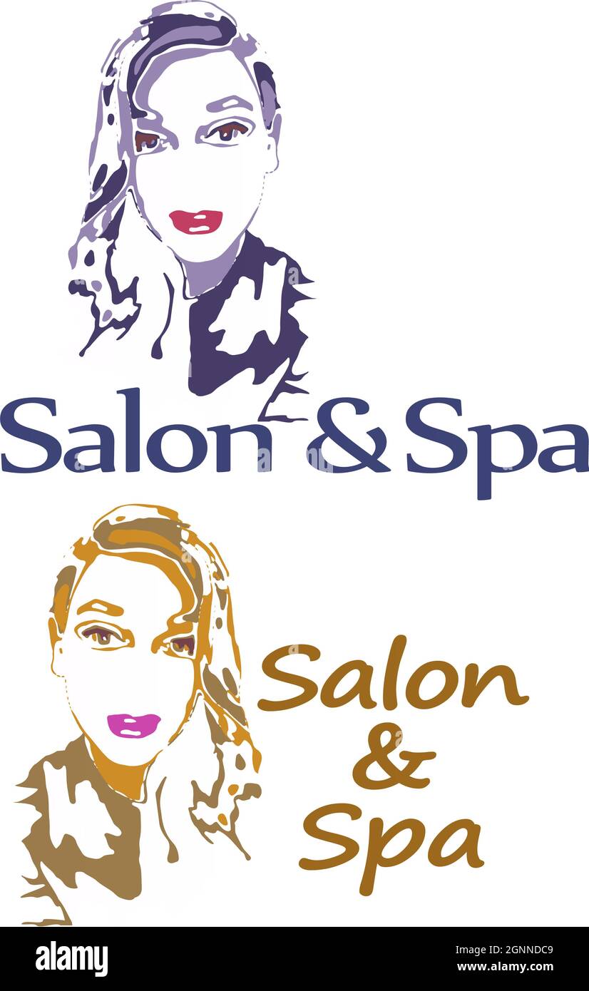 Illustration of a simple salon and spa logo Stock Photo