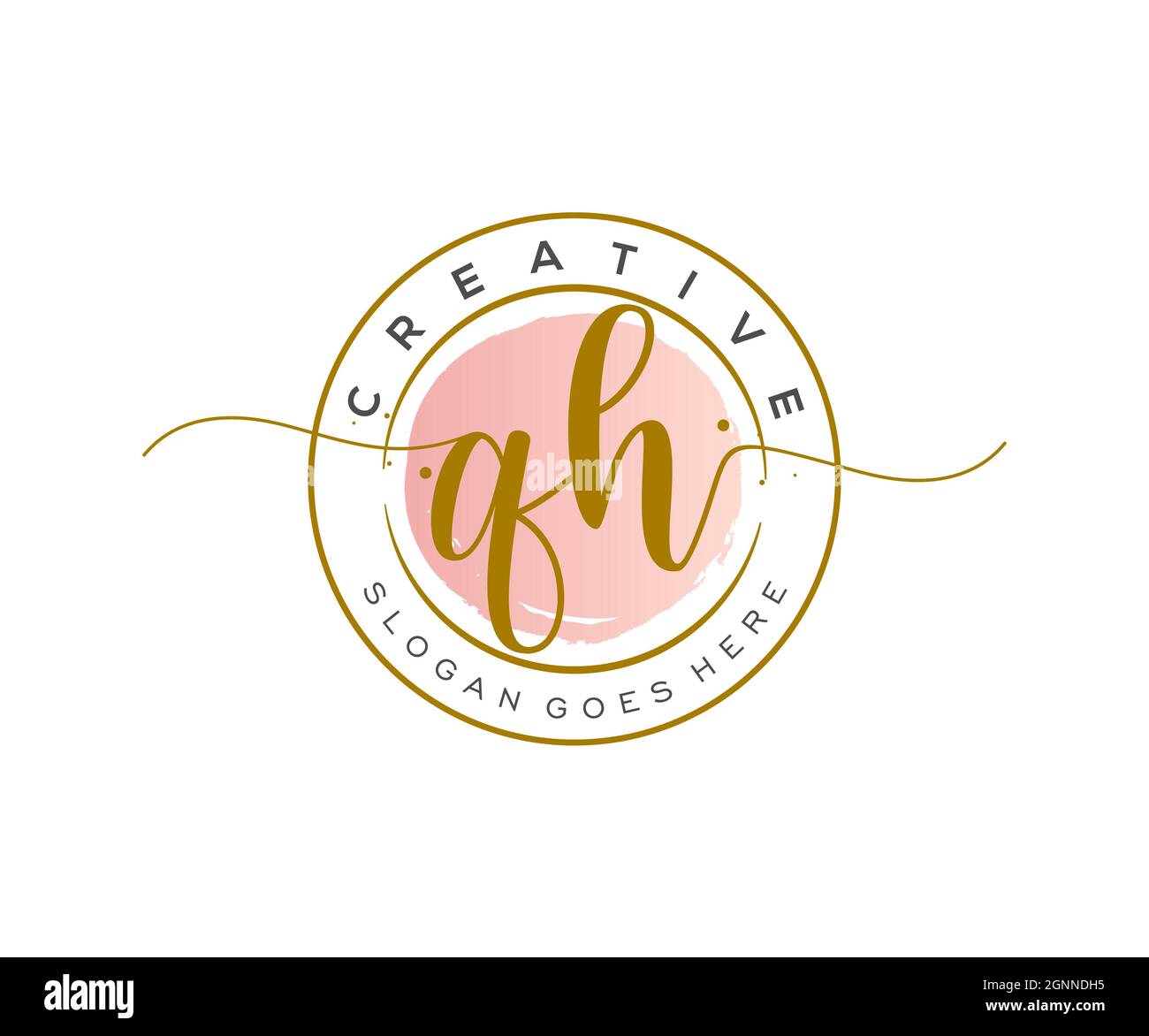 QH Feminine logo beauty monogram and elegant logo design, handwriting ...