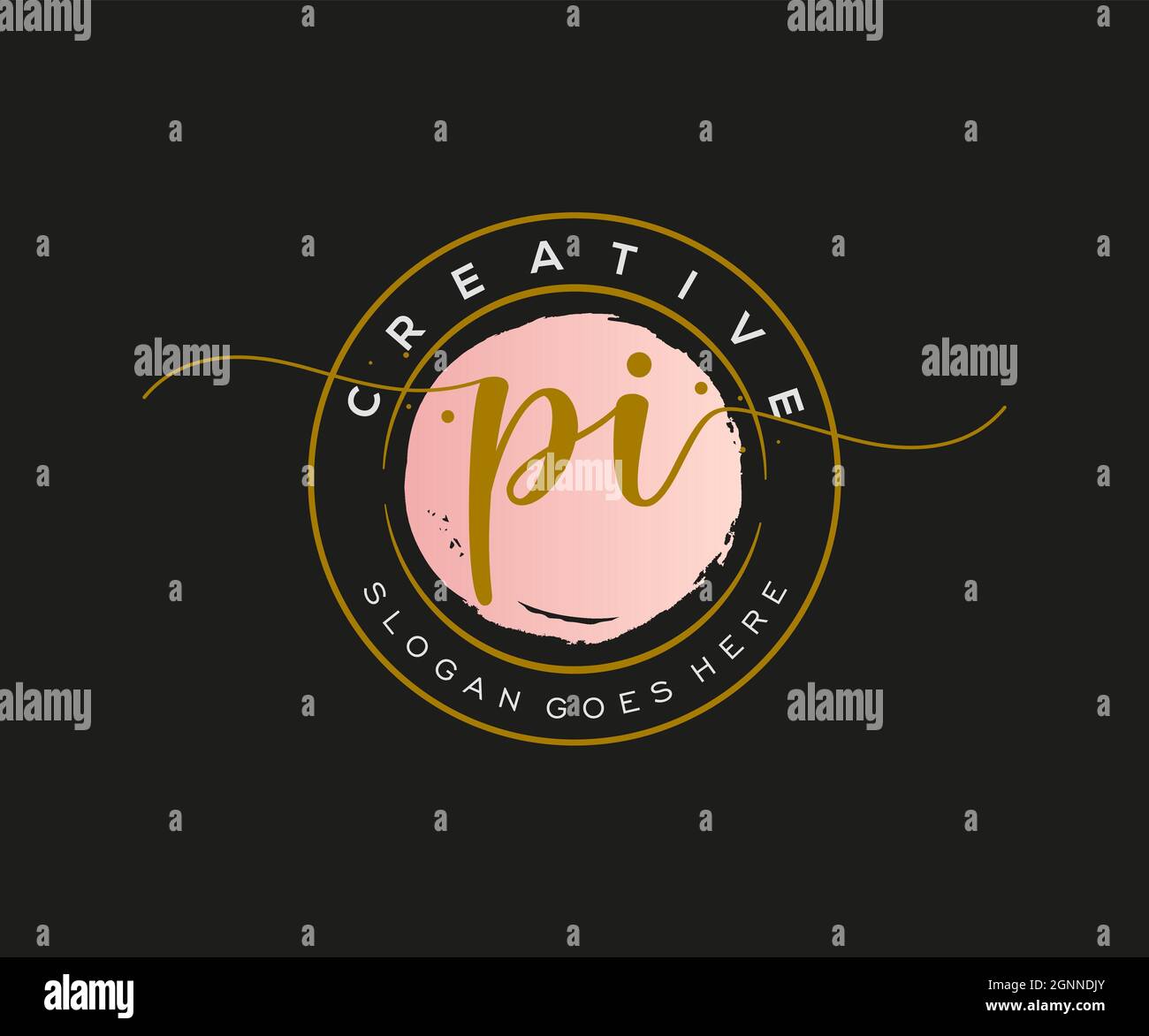 PI Feminine logo beauty monogram and elegant logo design, handwriting ...