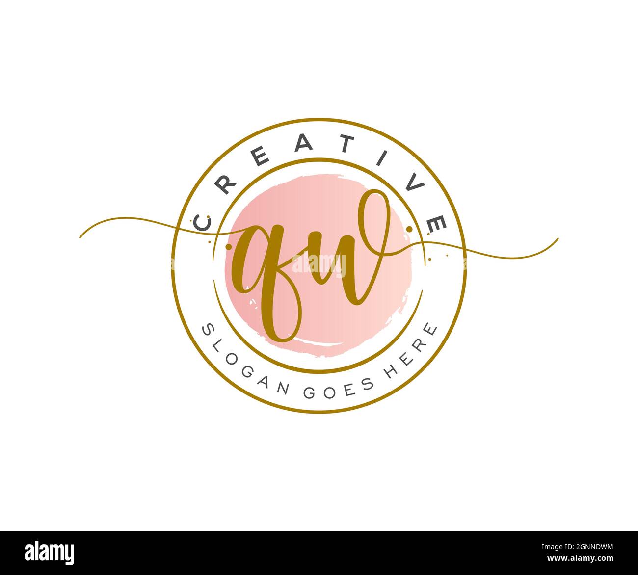 QW Feminine logo beauty monogram and elegant logo design, handwriting ...