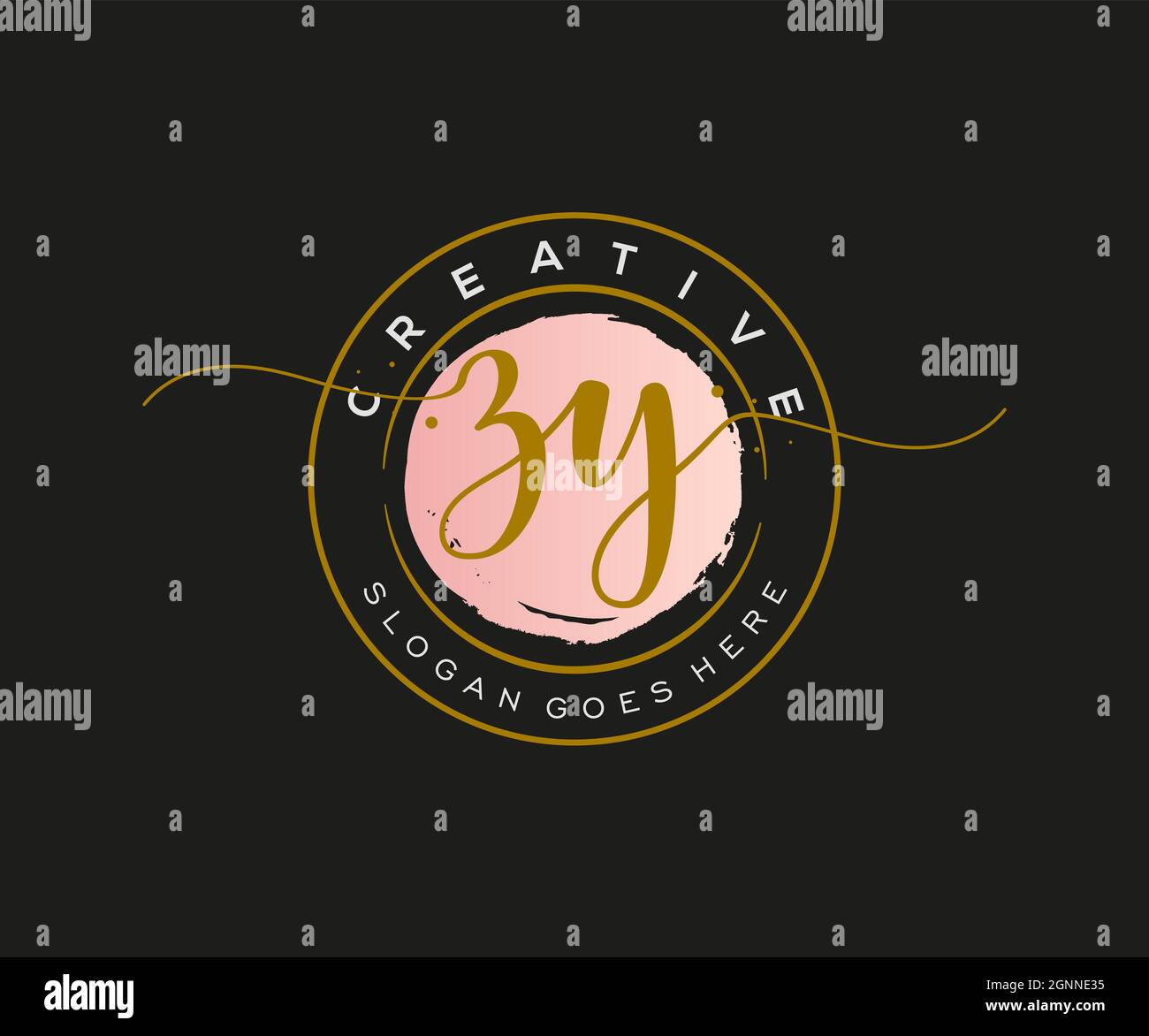 ZY Feminine logo beauty monogram and elegant logo design, handwriting ...