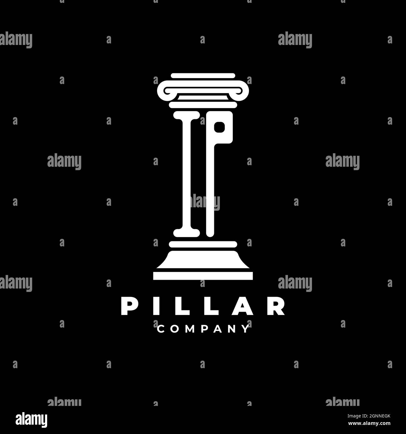 IP Monogram Logo Letter Pillars shape lawyer style vector, law firm ...