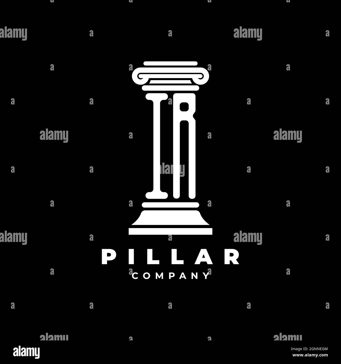 IR Monogram Logo Letter Pillars shape lawyer style vector, law firm ...