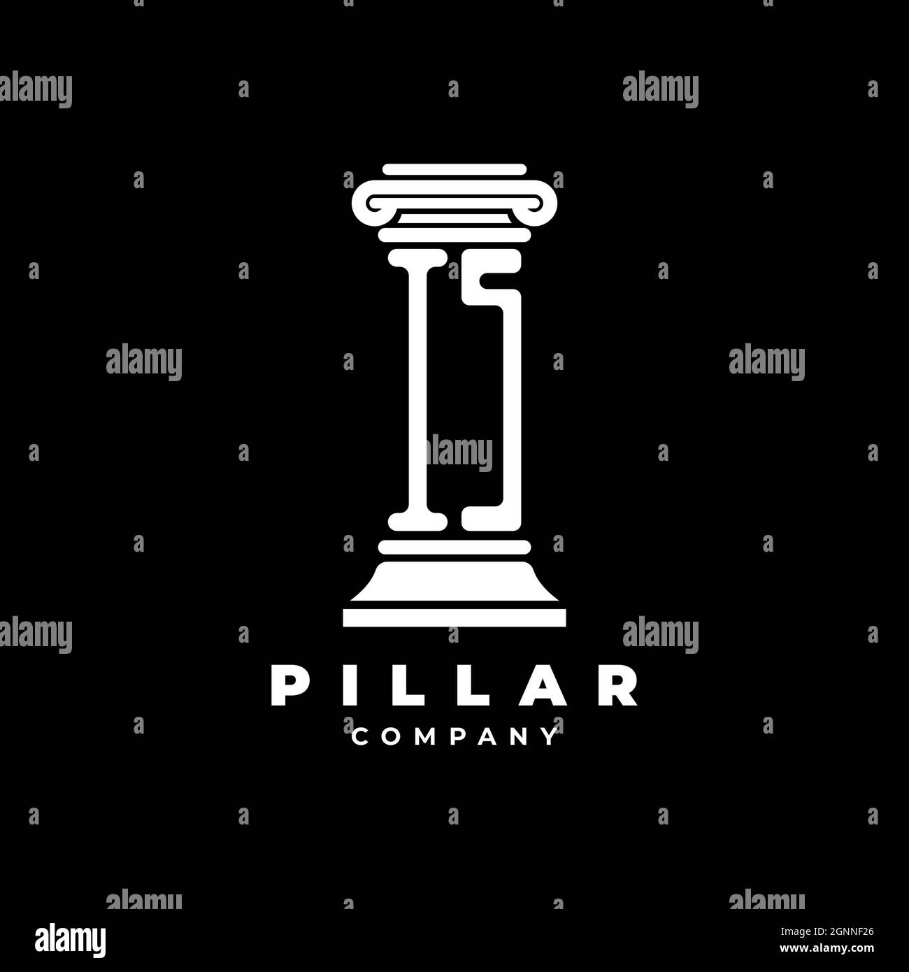 IS Monogram Logo Letter Pillars shape lawyer style vector, law firm company isolated in black background Stock Vector