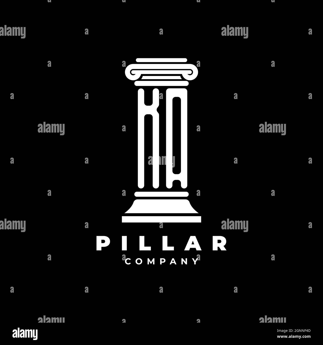 KA Monogram Logo Letter Pillars shape lawyer style vector, law firm
