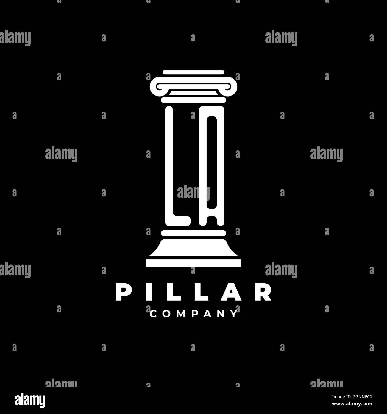 LA Monogram Logo Letter Pillars shape lawyer style vector, law firm ...