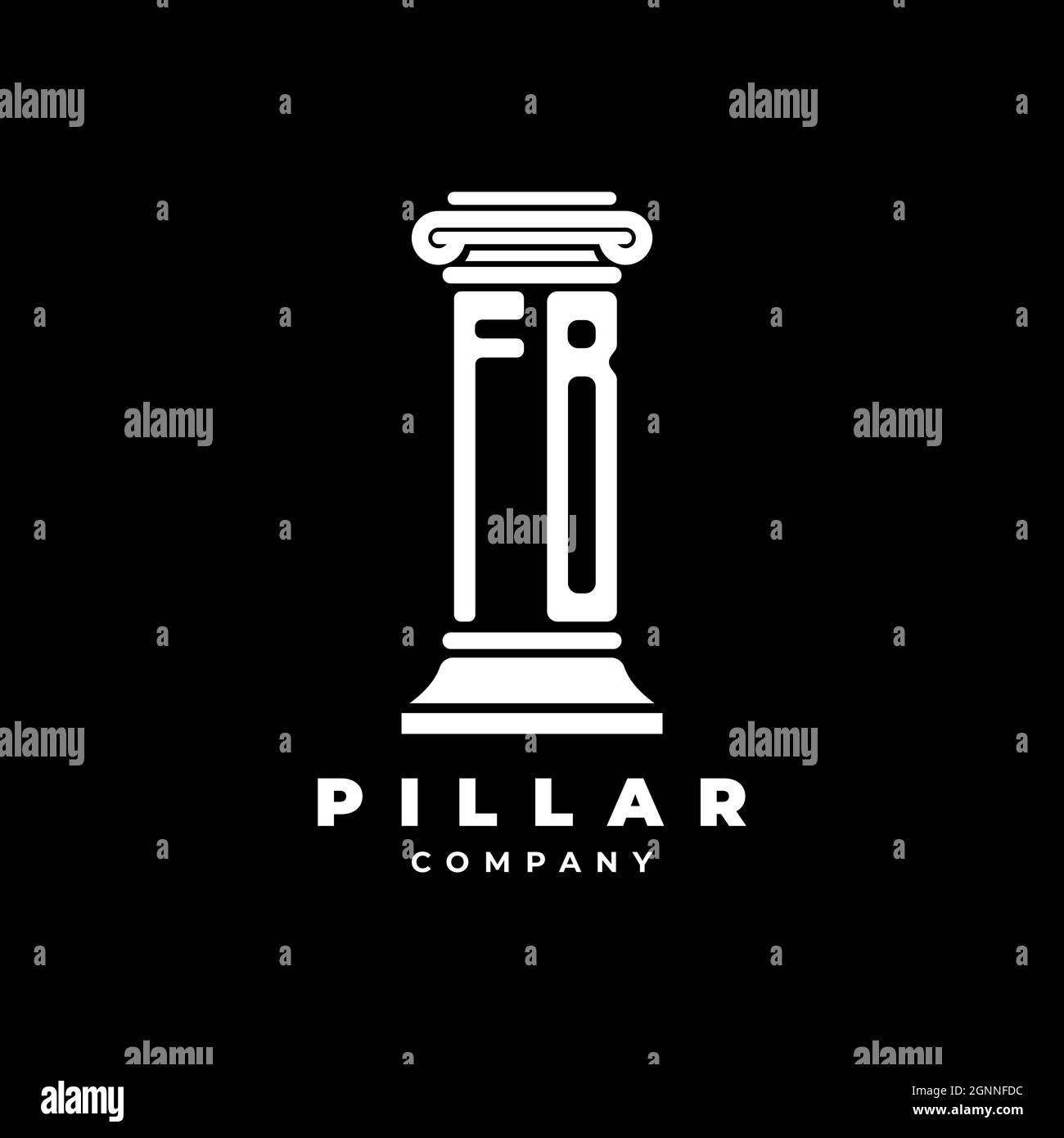 FB Monogram Logo Letter Pillars shape lawyer style vector, law firm ...