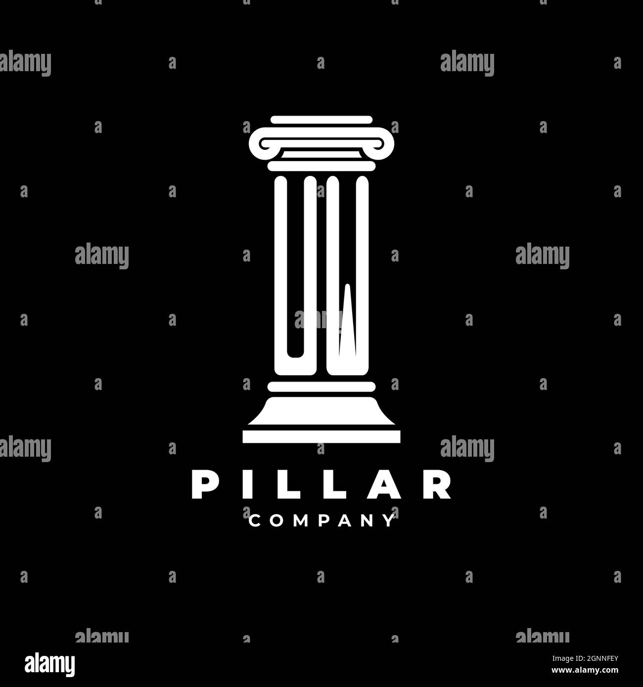 UW Monogram Logo Letter Pillars shape lawyer style vector, law firm company isolated in black background Stock Vector
