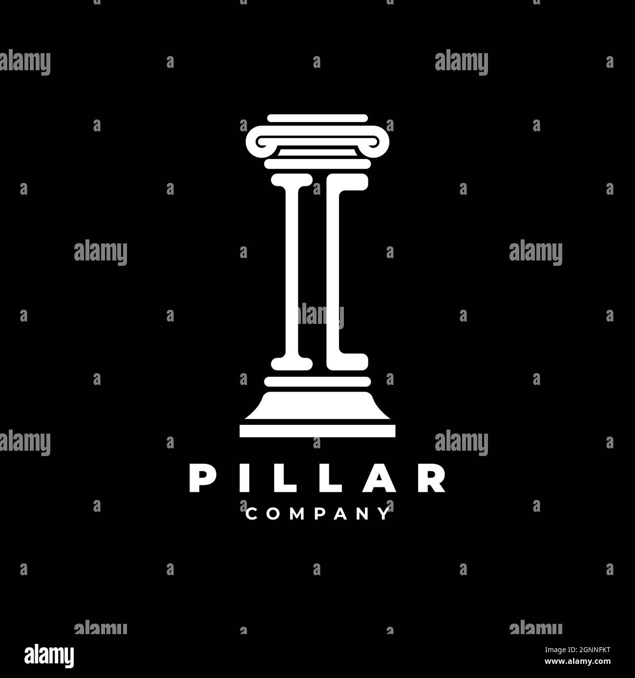 IC Monogram Logo Letter Pillars shape lawyer style vector, law firm ...