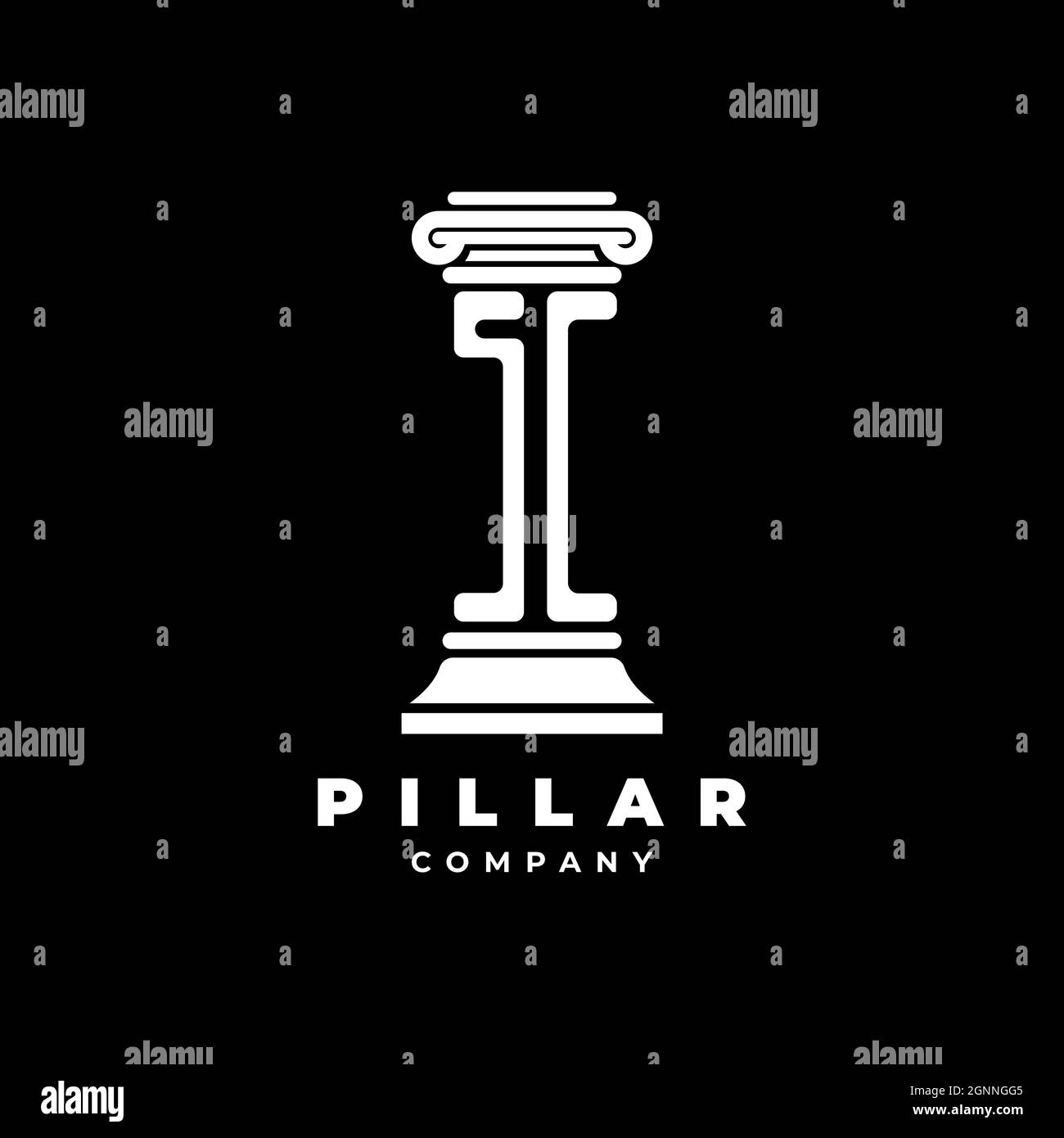 SC Monogram Logo Letter Pillars shape lawyer style vector, law firm company isolated in black background Stock Vector
