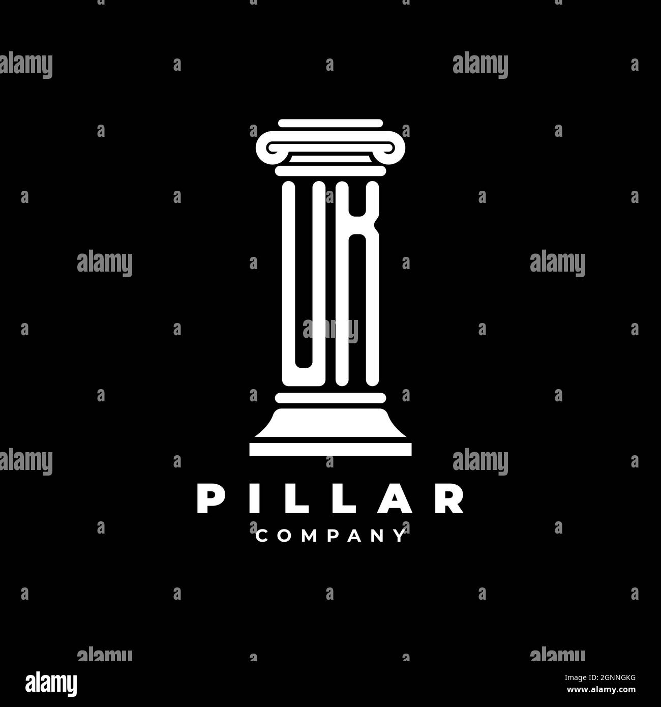 UK Monogram Logo Letter Pillars shape lawyer style vector, law firm ...
