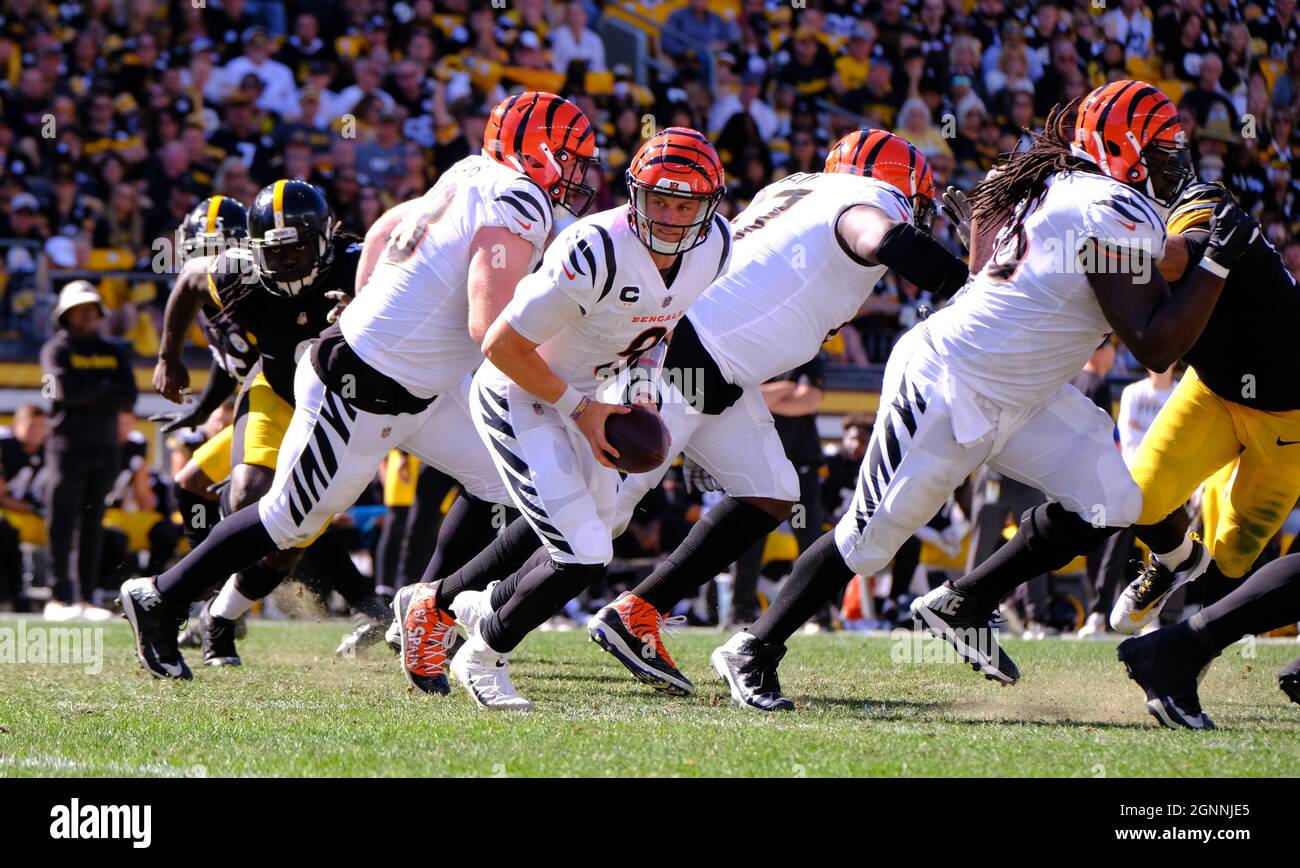 September 26th, 2021: Bengals helmets during the Pittsburgh Steelers vs  Cincinnati Bengals game at Heinz Field in Pittsburgh, PA. Jason  Pohuski/(Photo by Jason Pohuski/CSM/Sipa USA Stock Photo - Alamy