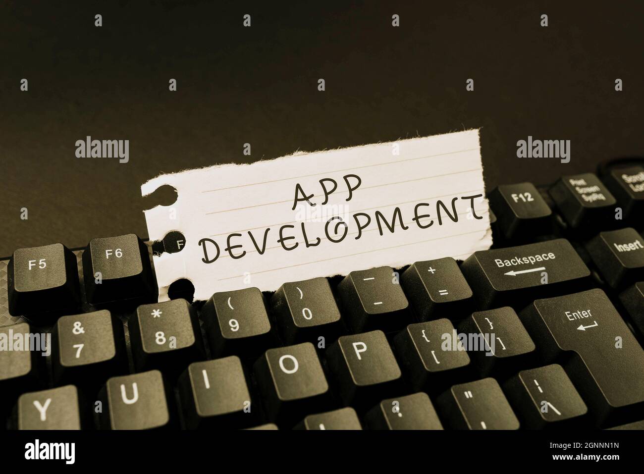 Writing displaying text App Development. Business approach Development services for awesome mobile and web experiences Online Browsing And Exploring Stock Photo
