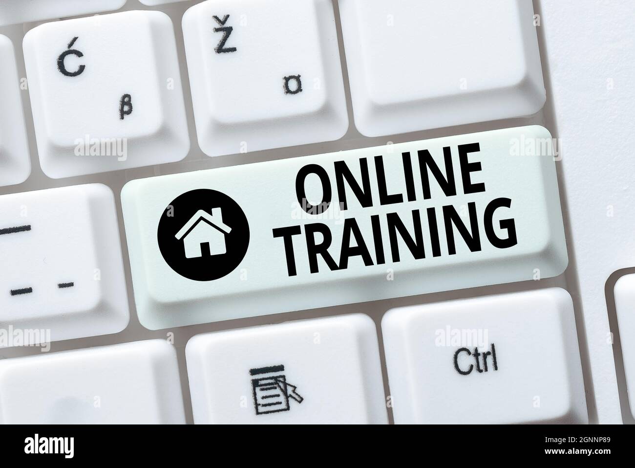 Conceptual display Online Training. Word for Take the education program from the electronic means Creating Online Chat Platform Program, Typing Stock Photo