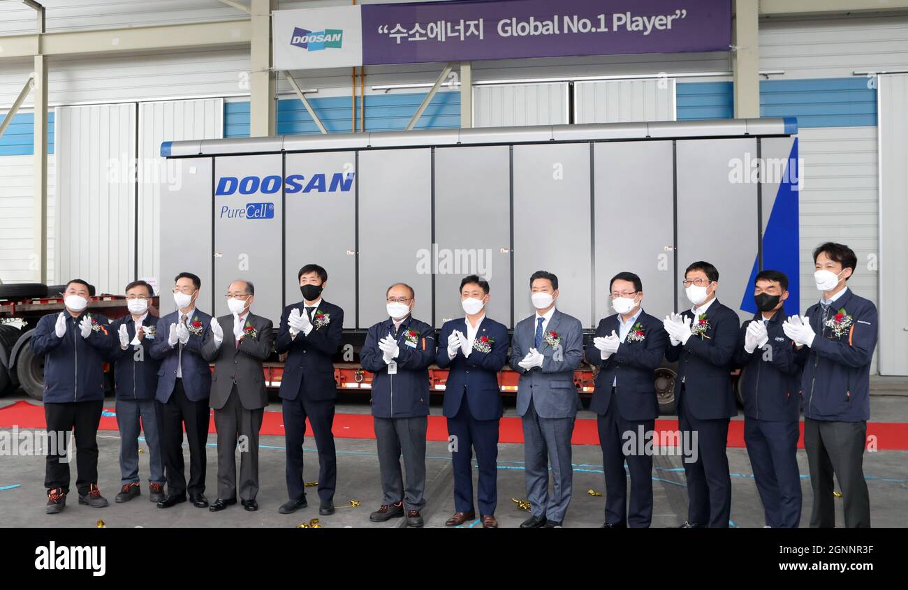 27th Sep, 2021. Doosan exports hydrogen fuel cells to China A ceremony