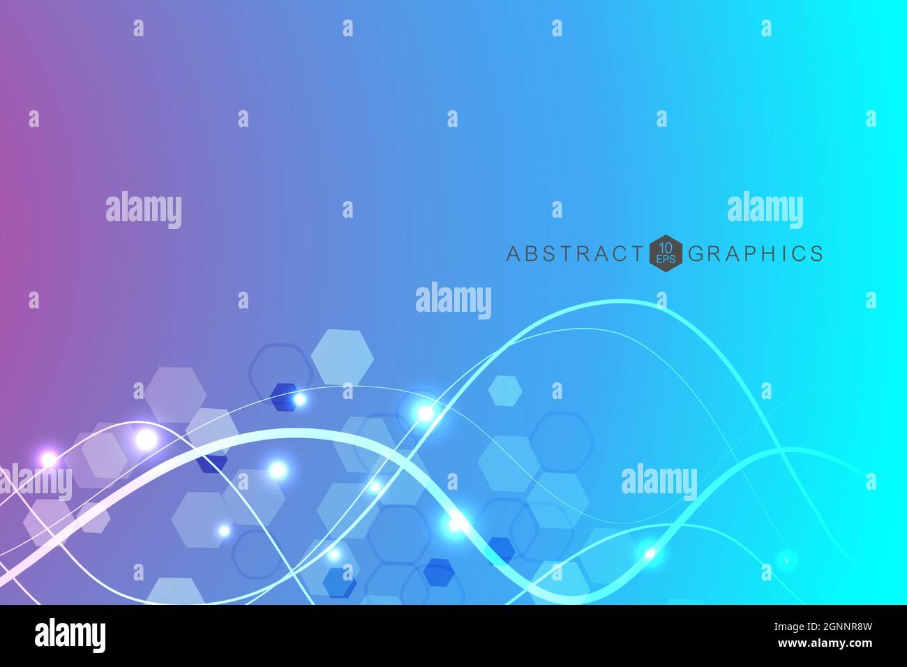 Hexagonal abstract background. Big Data Visualization. Global network connection. Medical, technology, science background. Vector illustration. Stock Vector