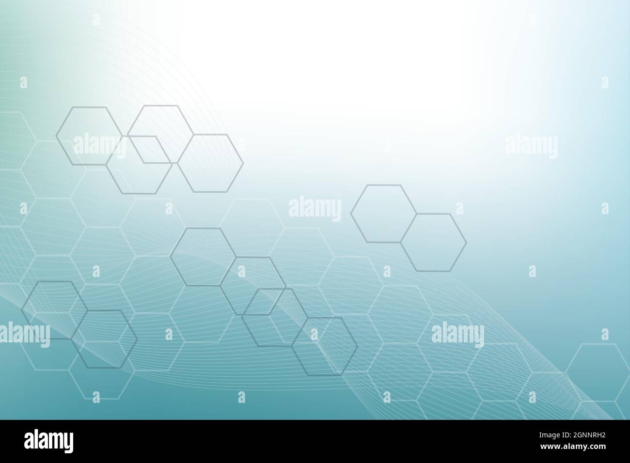 Science network pattern, connecting lines and dots. Technology hexagons structure or molecular connect elements Stock Vector