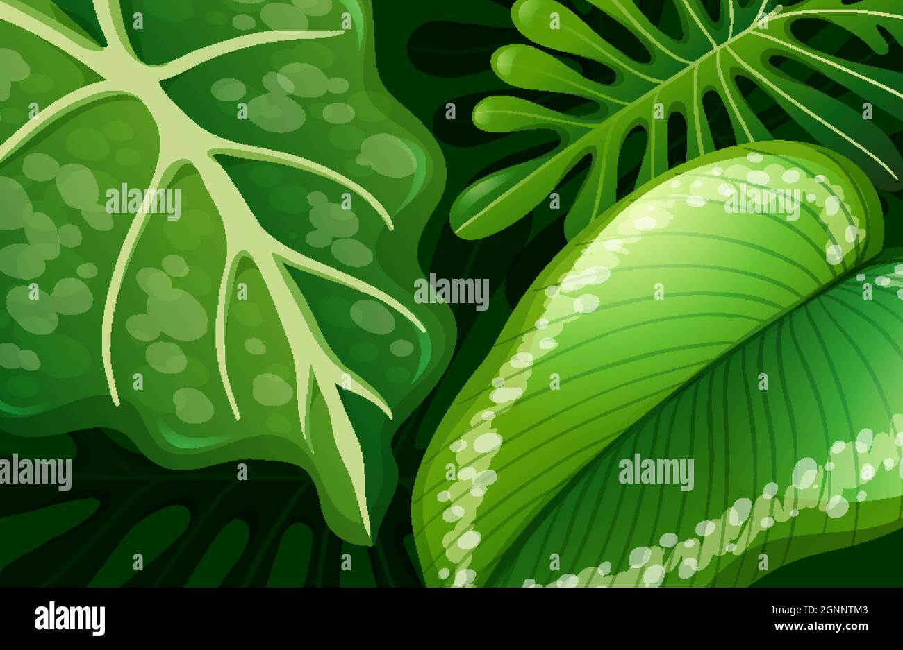 Green tropical leaves background illustration Stock Vector Image & Art ...