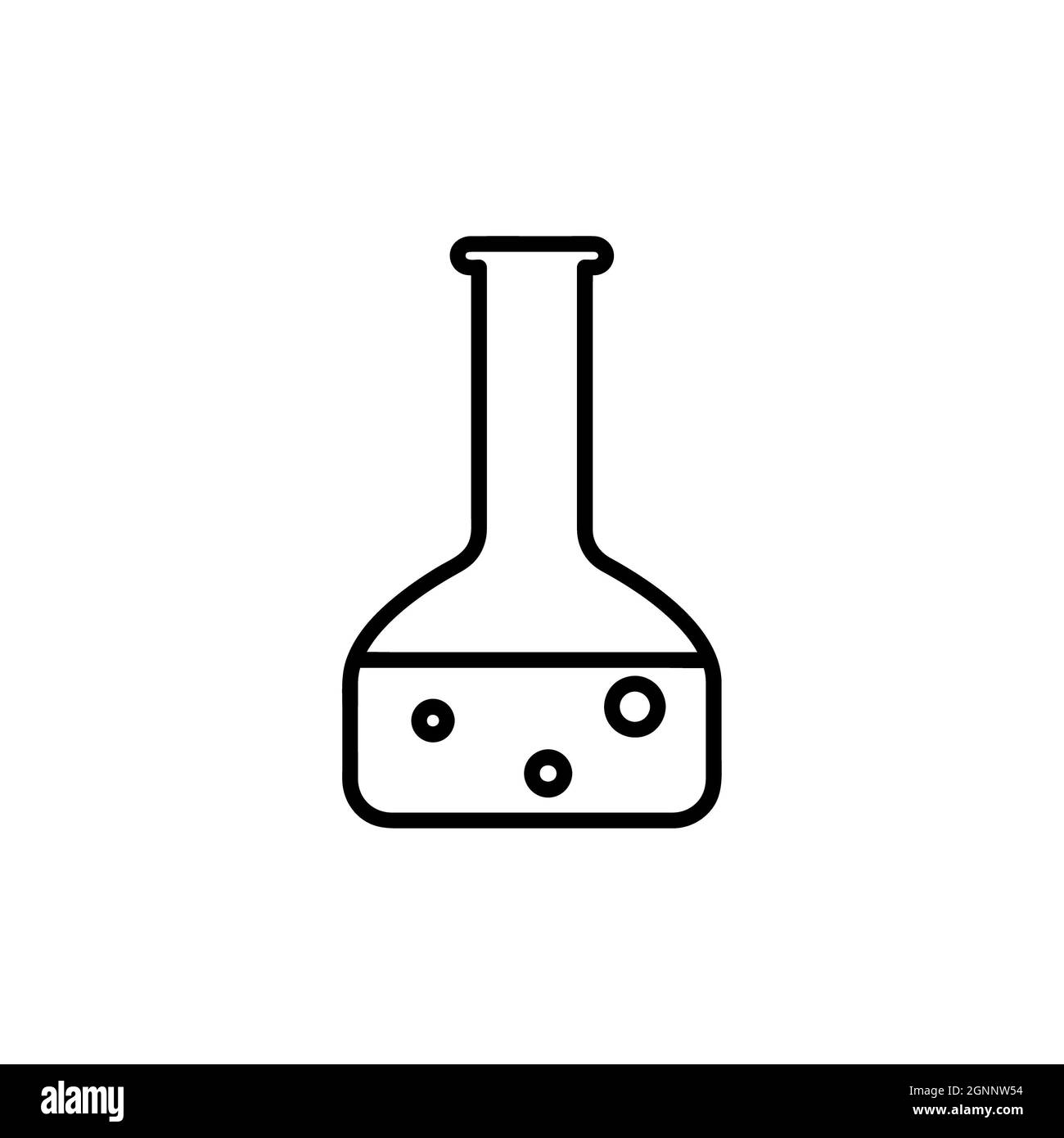 Test tube flat icon. Pictogram for web. Line stroke. Isolated on white ...