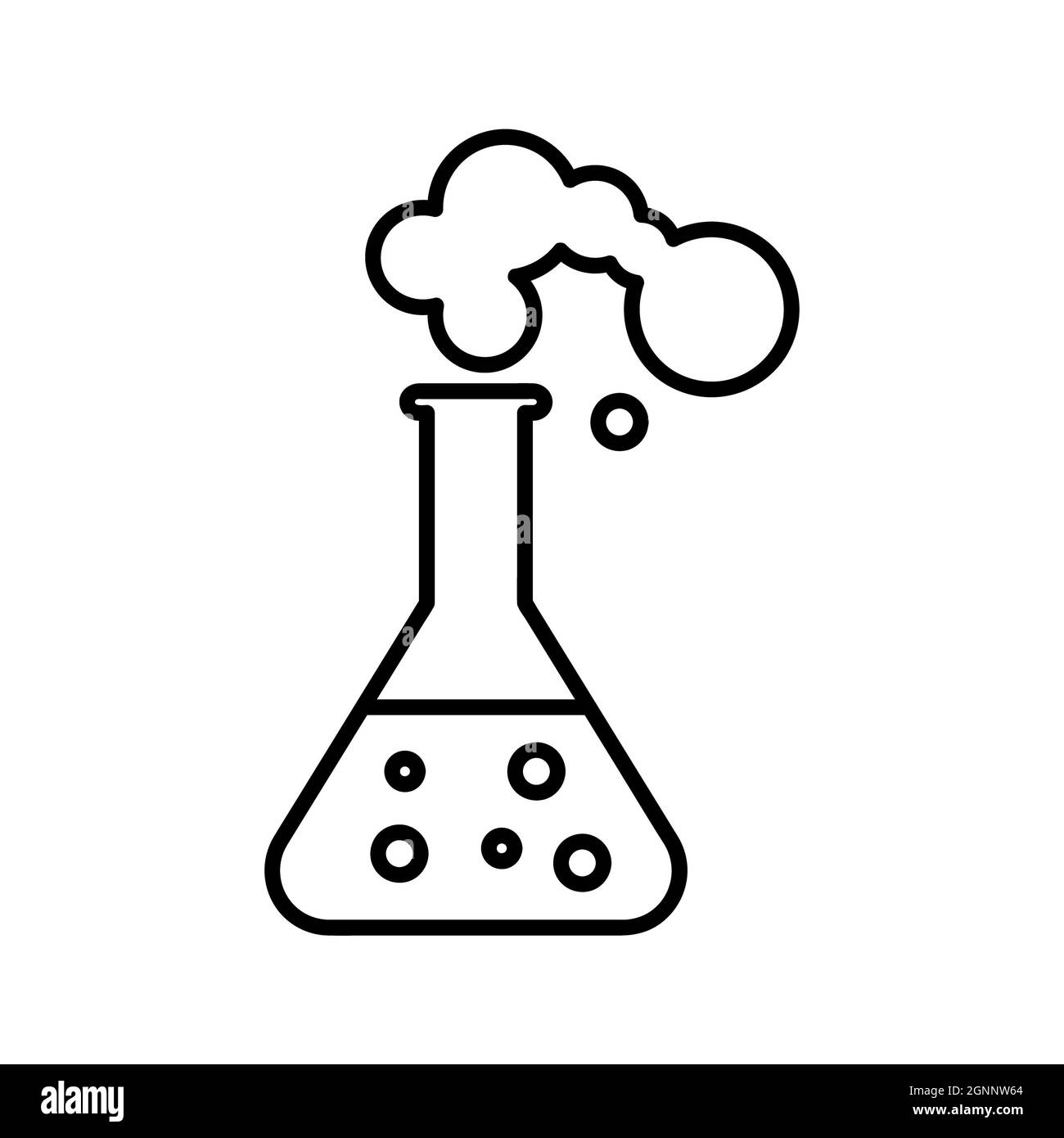Test tube flat icon. Pictogram for web. Line stroke. Isolated on white ...