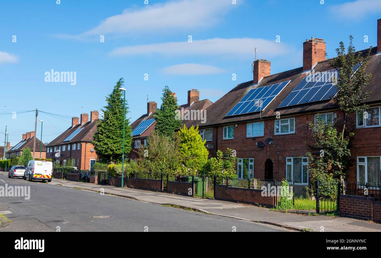 Social housing with solar panels on the roof, Aspley and Broxtowe