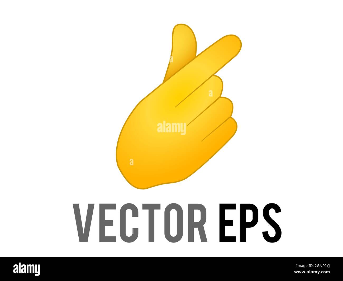 The vector gradient yellow index finger and the thumb form a small heart shape icon, to indicate a luxury or an expensive item, a lack of money, or re Stock Vector
