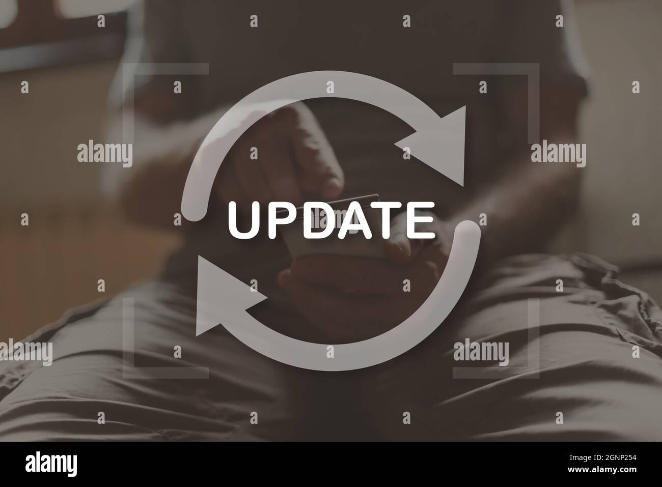Application update concept illustrated by a picture on background Stock ...