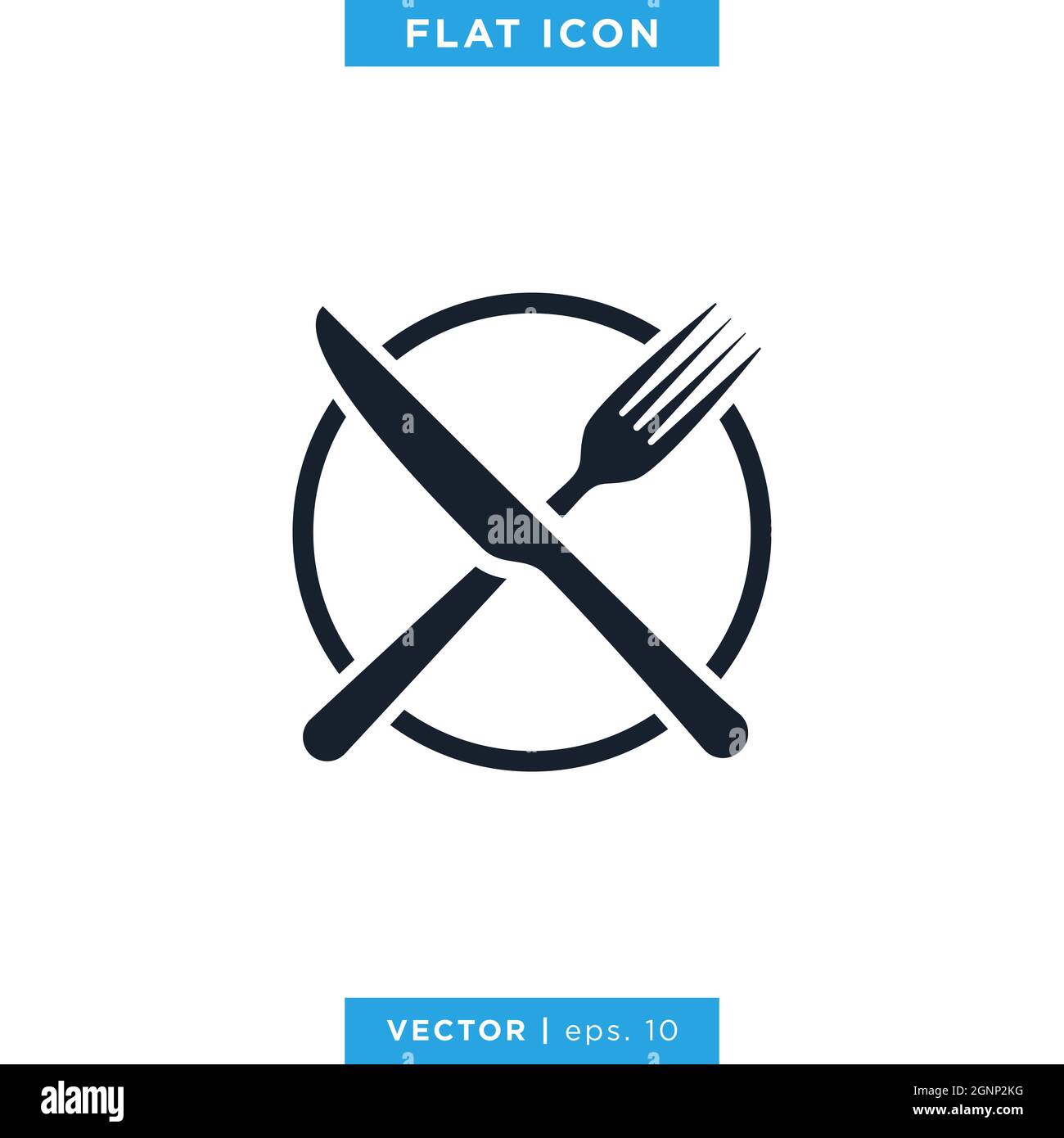Knife and fork icon vector stock illustration design template. Vector eps 10. Stock Vector