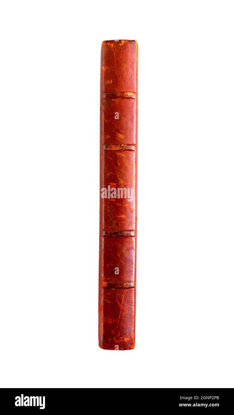 Old vintage book spine isolated on white background Stock Photo Alamy