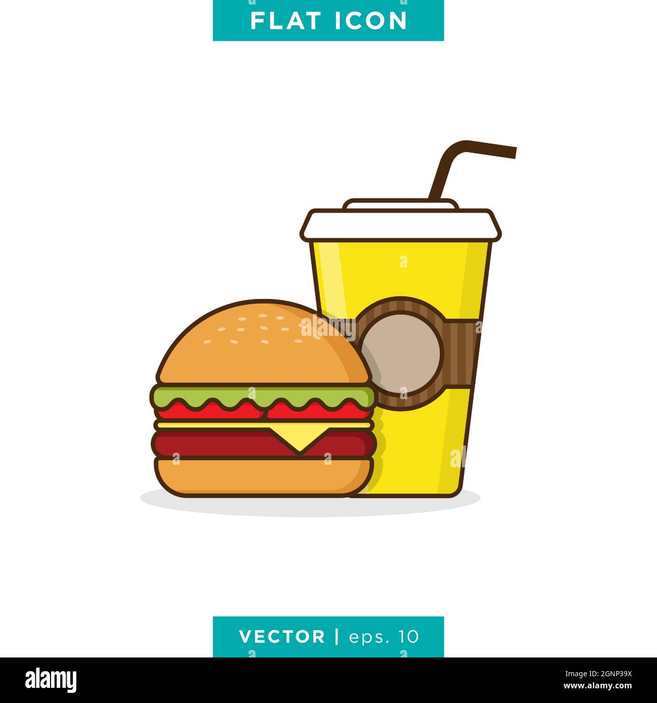 Burger icon vector stock illustration design template. Vector eps 10. Stock Vector