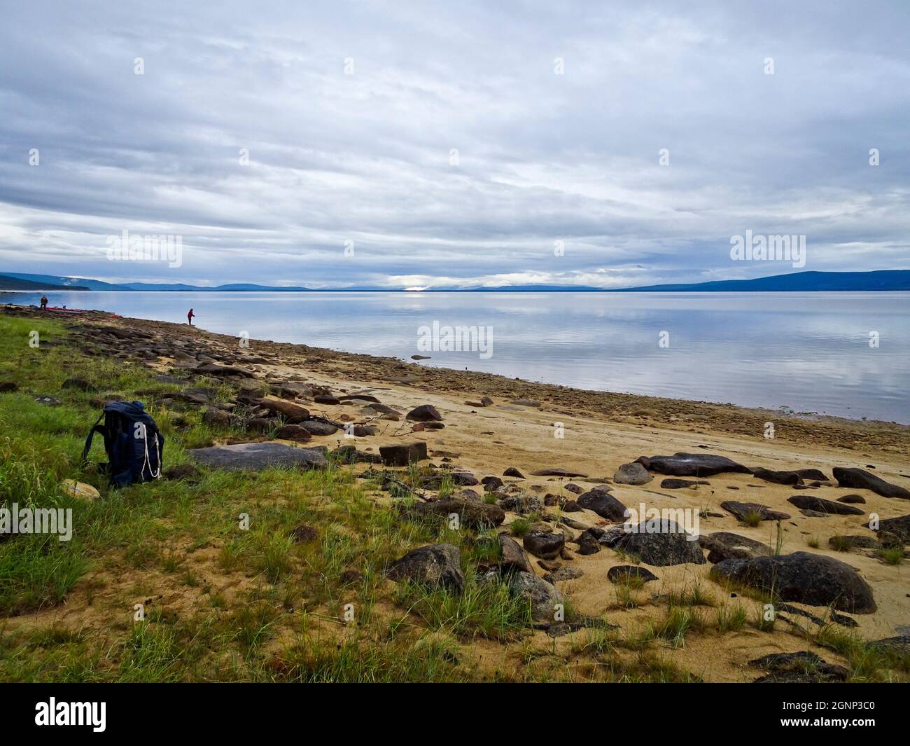 Alpine Lake Bount surrounded by mountains. Buryatia, Russia Stock Photo ...