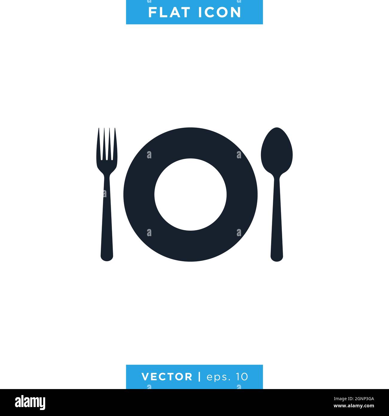 Spoon and fork icon vector stock illustration design template. Vector ...