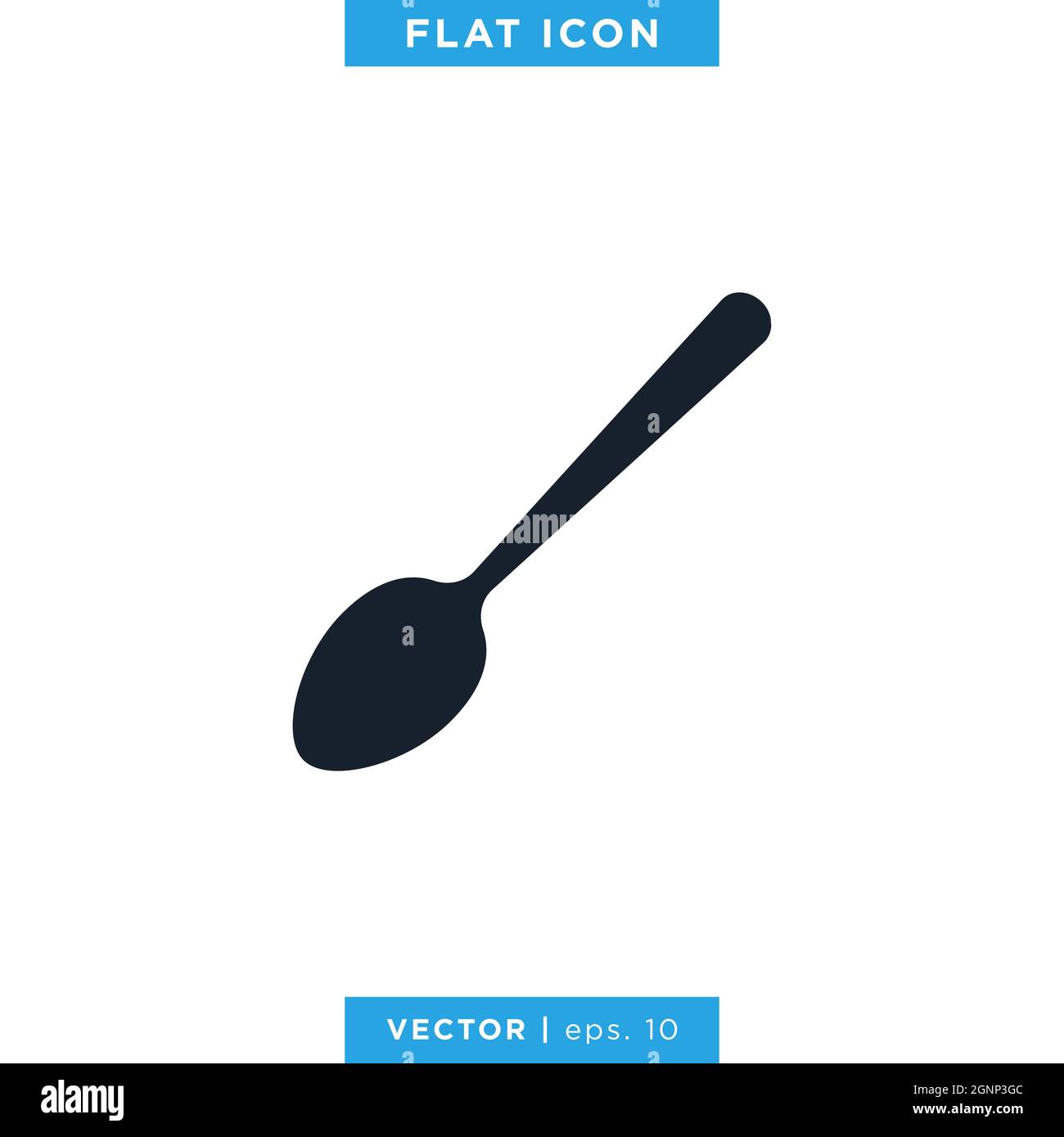 Spoon icon vector stock illustration design template. Vector eps 10. Stock Vector