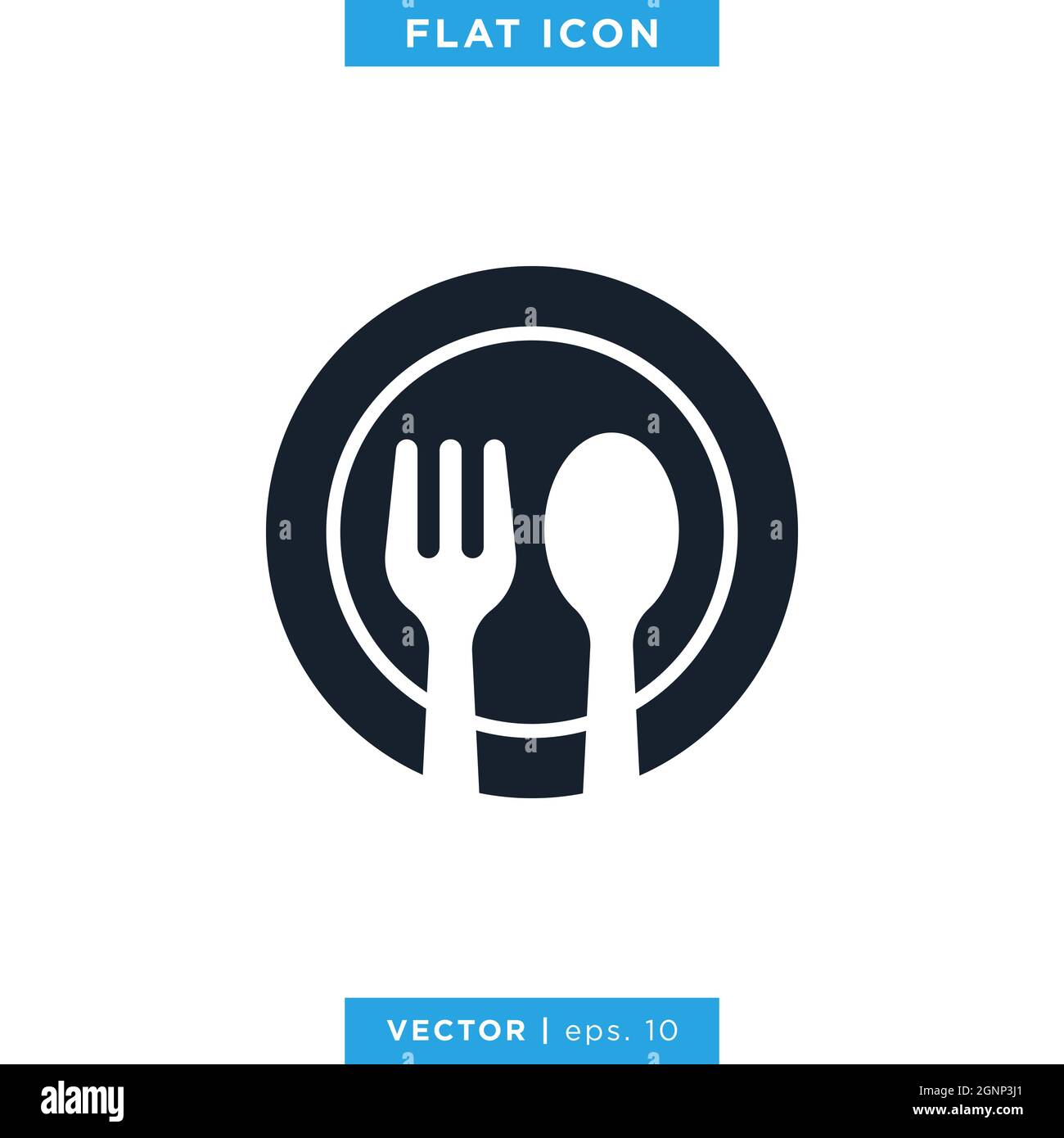 Spoon and fork icon vector stock illustration design template. Vector ...
