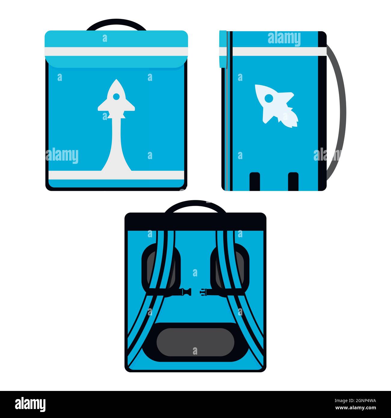 Delivery couriers box for carry parcel. Safety container for keep warm