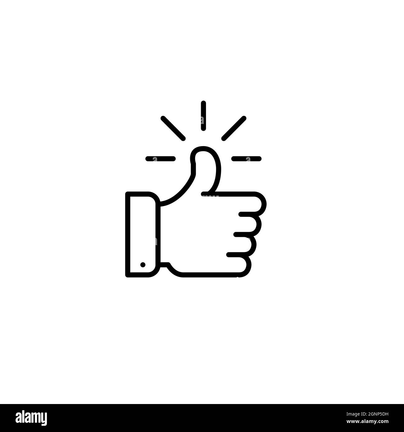 Thumbs up approval recommend icon. Pixel perfect, editable stroke Stock Vector