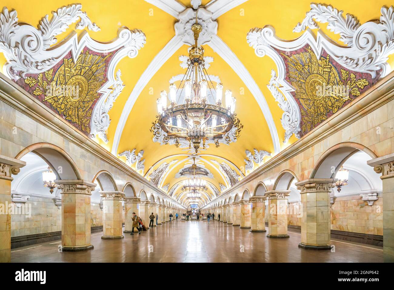 Metropolitan Inside Interior of Metro Station in Moscow, Russia Stock Photo - Alamy