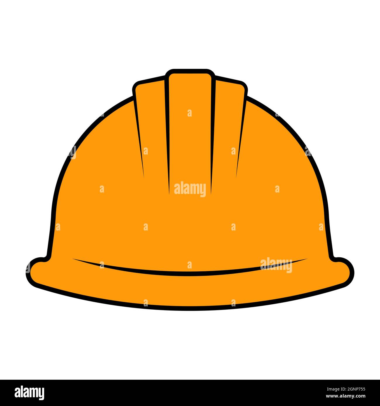 Orange construction helmet casque, hat for head protection Stock Vector
