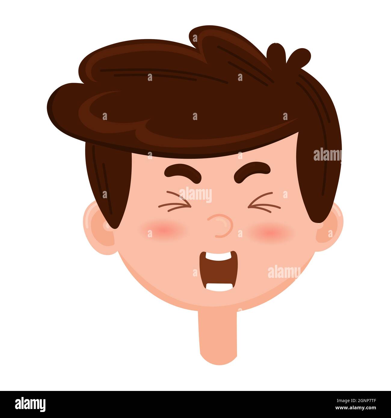 boy angry shouting face avatar. Kids emotions  Stock Vector