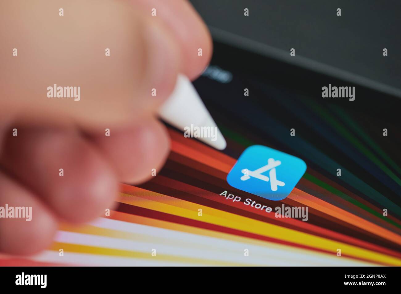 New york, USA - September 24 2021: Start app store on ipad panel screen ...
