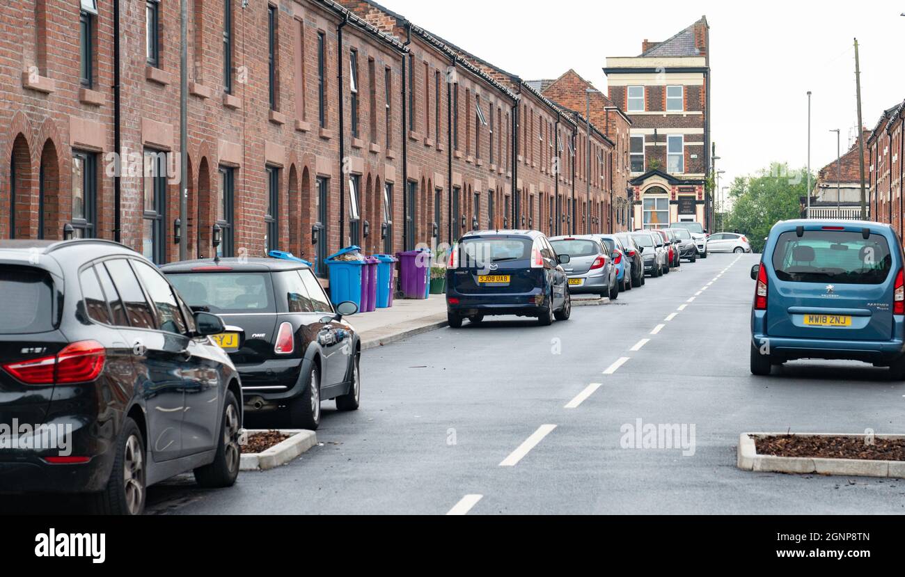 Kinmel Street, Toxteth, Liverpool 8. One of the many Welsh built streets in Liverpool. Image taken in September 2021. Stock Photo