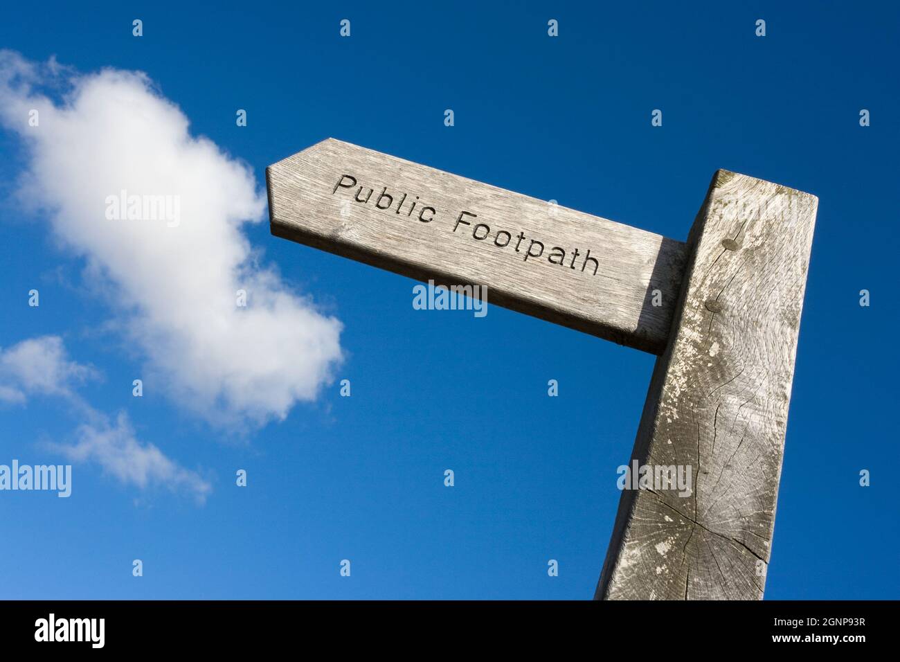 Footpath sign, Upper Teesdale, North Pennines AONB, County Durham, UK Stock Photo