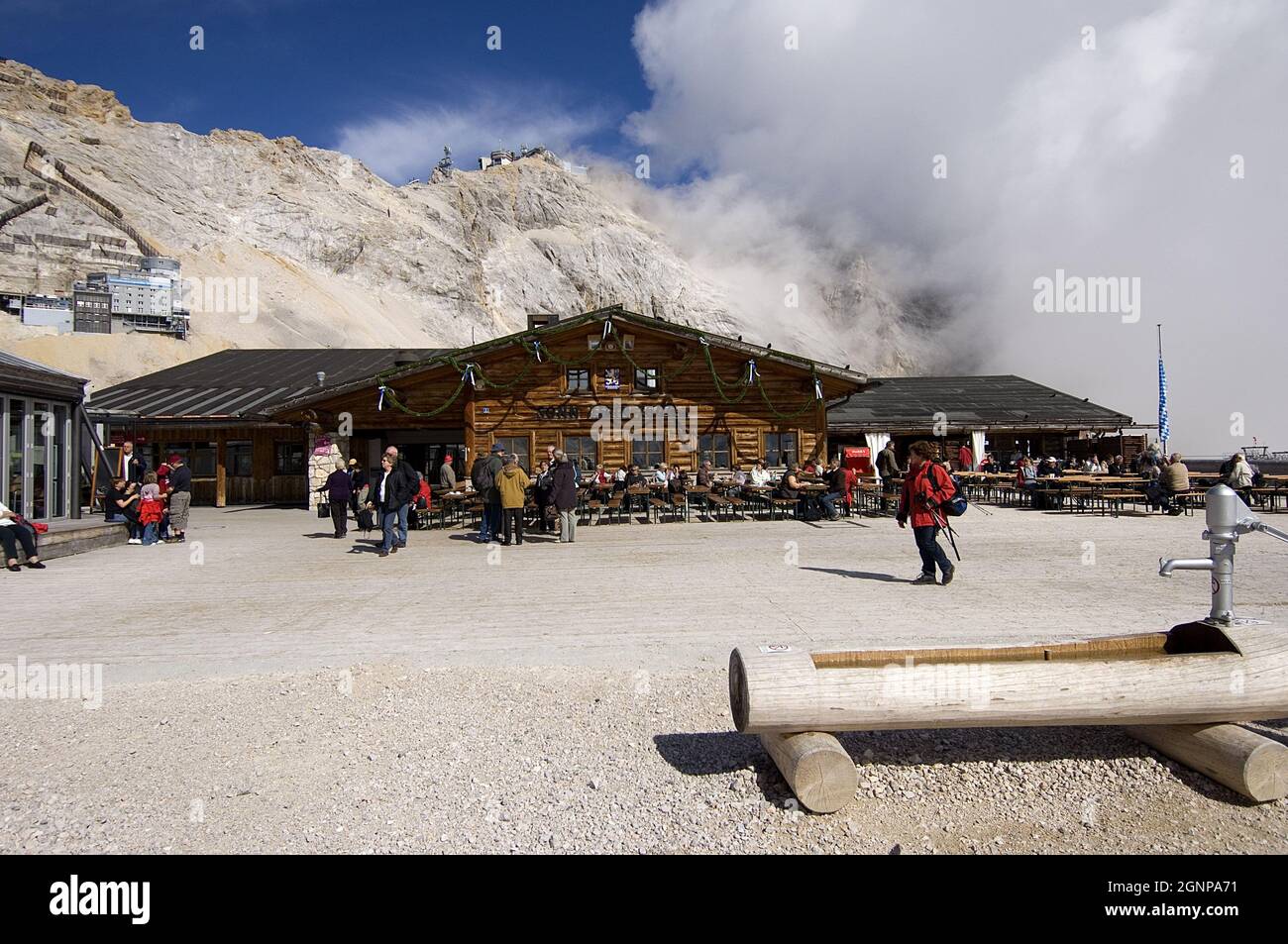 Zugspitze with Sonn Alpin, Germany, Bavaria, Zugspitze Stock Photo